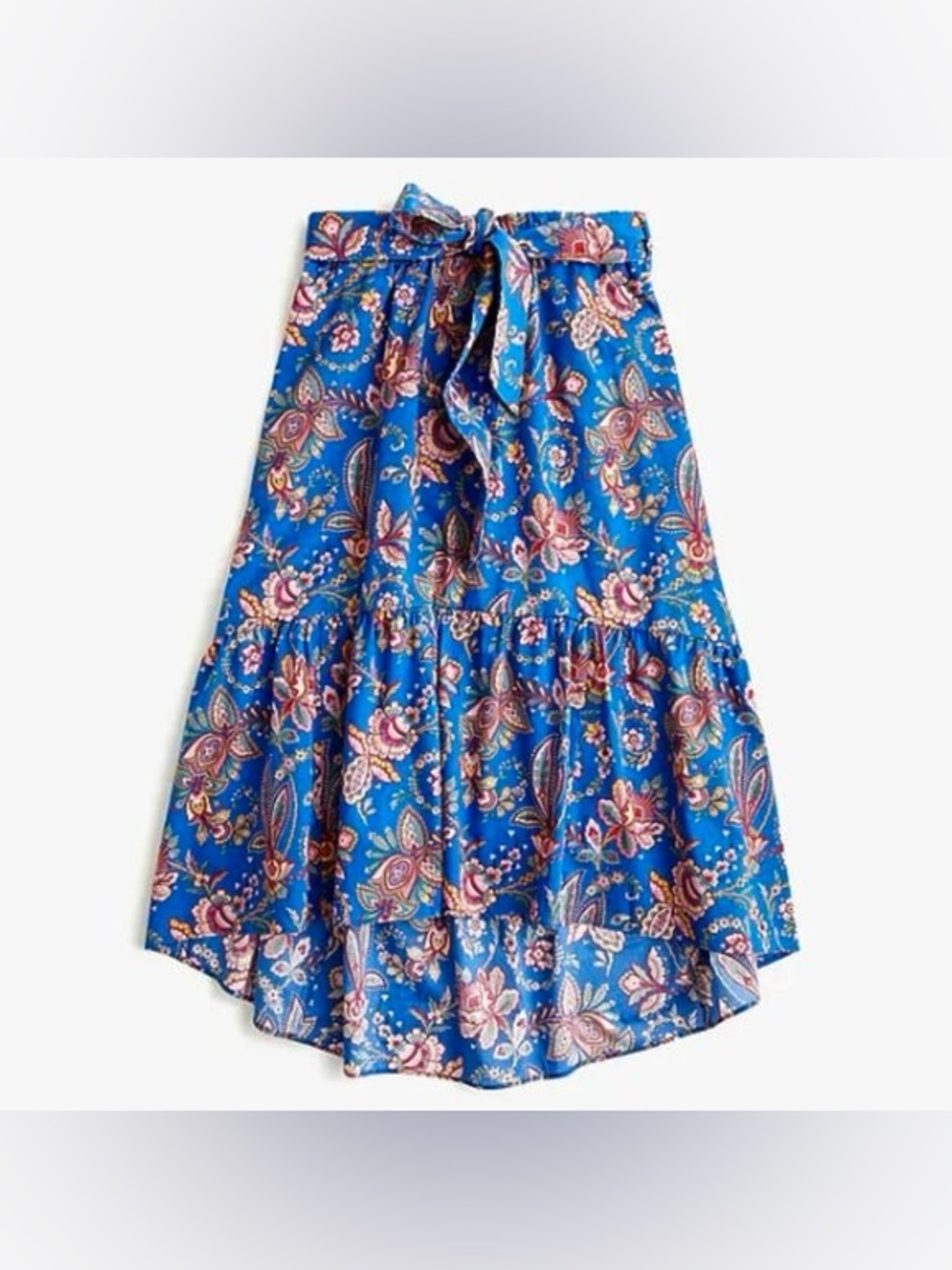 J. CREW | Belted Pull On Midi Skirt Liberty Flora Bell